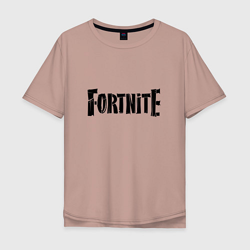 Мужская футболка оверсайз Fortnite Logo / Пыльно-розовый – фото 1
