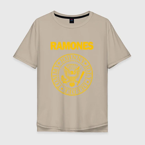 Мужская футболка оверсайз Ramones / Миндальный – фото 1
