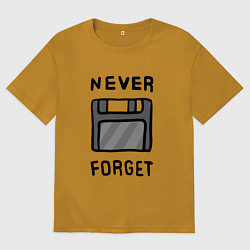 Футболка оверсайз мужская Never Forget, цвет: горчичный