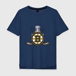 Футболка оверсайз мужская Boston Bruins Hockey, цвет: тёмно-синий