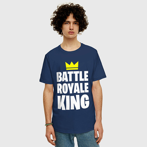 Мужская футболка оверсайз Battle Royale King / Тёмно-синий – фото 3