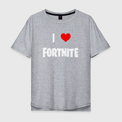 Футболка оверсайз мужская I love Fortnite, цвет: меланж