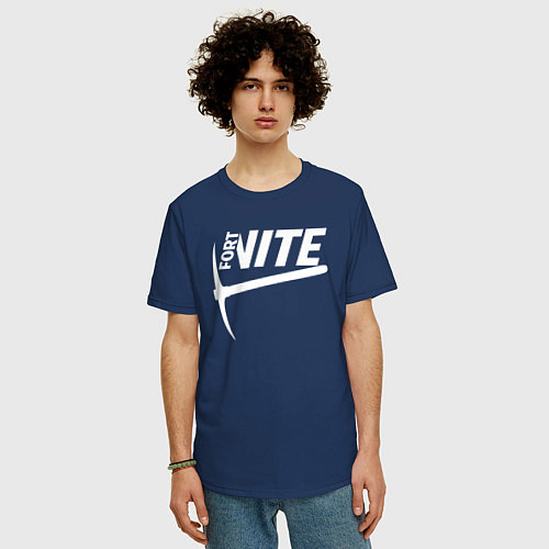 Мужская футболка оверсайз Fortnite / Тёмно-синий – фото 3