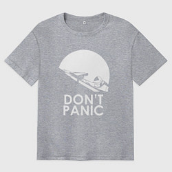 Футболка оверсайз мужская Elon: Don't Panic, цвет: меланж