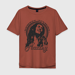 Футболка оверсайз мужская Bob Marley: Island, цвет: кирпичный