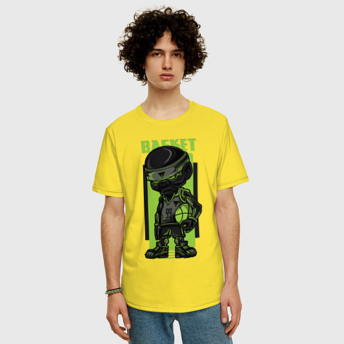 Мужская футболка оверсайз Basket Man / Желтый – фото 3
