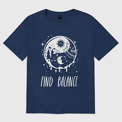 Футболка оверсайз мужская Find Balance, цвет: тёмно-синий