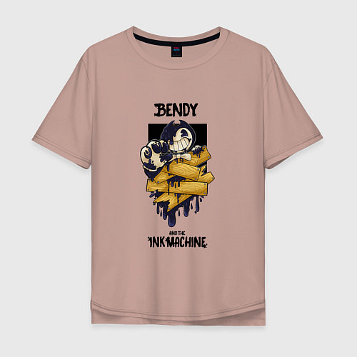 Мужская футболка оверсайз Bendy 2022 / Пыльно-розовый – фото 1