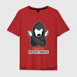 Футболка оверсайз мужская Digital Resistance, цвет: красный