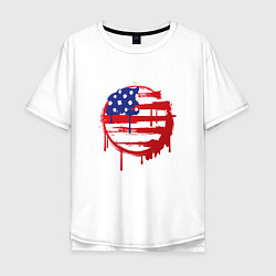 Футболка оверсайз мужская Кровавая Америка, цвет: белый