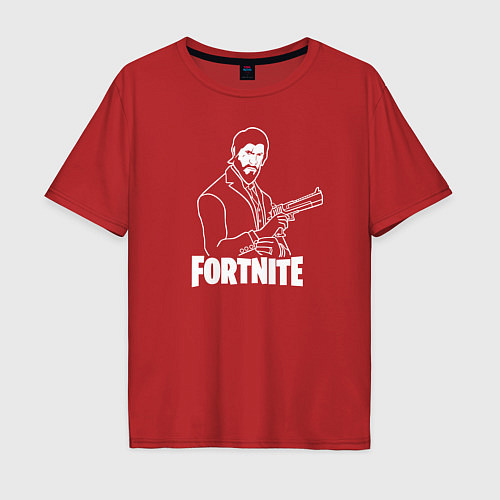 Мужская футболка оверсайз Fortnite Shooter / Красный – фото 1