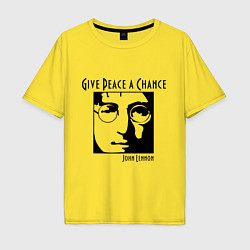 Футболка оверсайз мужская Give Peace a Chance, цвет: желтый