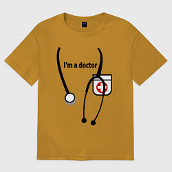 Футболка оверсайз мужская I m doctor, цвет: горчичный