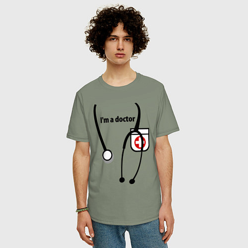 Мужская футболка оверсайз I m doctor / Авокадо – фото 3