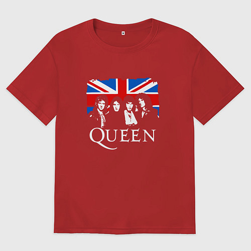 Мужская футболка оверсайз Queen UK / Красный – фото 1