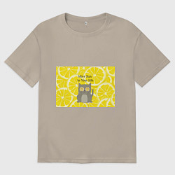 Футболка оверсайз мужская More Sun In Your Life, цвет: миндальный