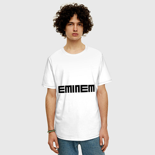 Мужская футболка оверсайз Eminem: minimalism / Белый – фото 3