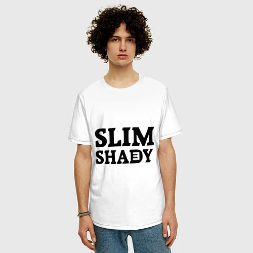 Мужская футболка оверсайз Slim Shady: Big E / Белый – фото 3