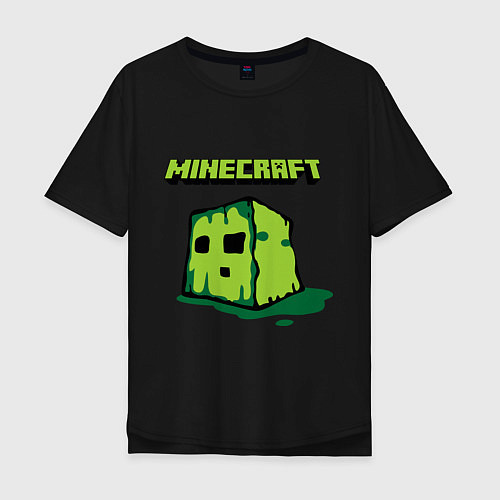 Мужская футболка оверсайз Minecraft Creeper / Черный – фото 1