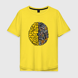 Футболка оверсайз мужская Мозг инженера, цвет: желтый