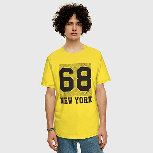 Мужская футболка оверсайз New York 68 / Желтый – фото 3