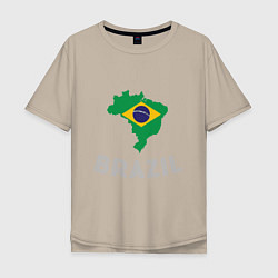 Футболка оверсайз мужская Brazil Country, цвет: миндальный