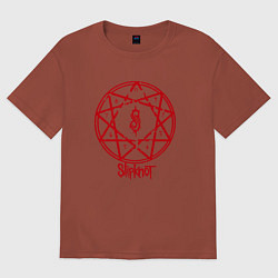 Футболка оверсайз мужская Slipknot Penragram, цвет: кирпичный