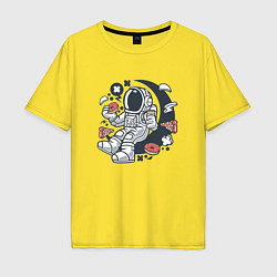 Футболка оверсайз мужская Космонавт-сладкоежка, цвет: желтый