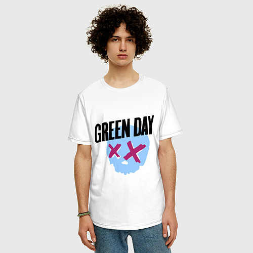 Мужская футболка оверсайз Green Day: Dead Skull / Белый – фото 3