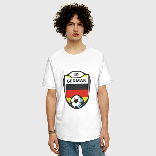 Мужская футболка оверсайз German Soccer / Белый – фото 3