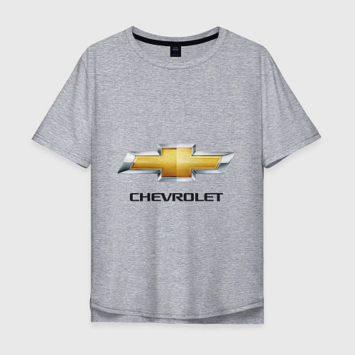 Мужская футболка оверсайз Chevrolet логотип / Меланж – фото 1