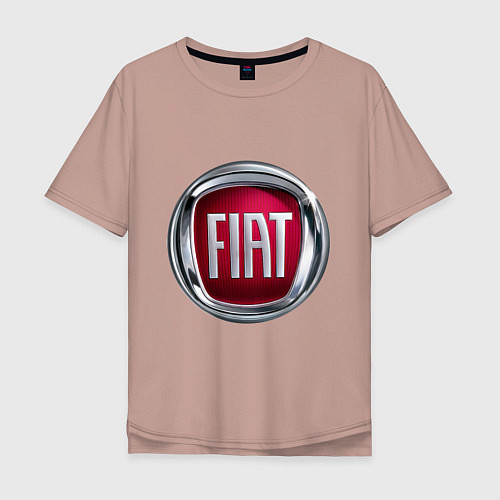 Мужская футболка оверсайз FIAT logo / Пыльно-розовый – фото 1