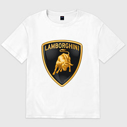 Футболка оверсайз мужская Lamborghini logo, цвет: белый