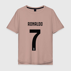 Футболка оверсайз мужская RONALDO 7, цвет: пыльно-розовый