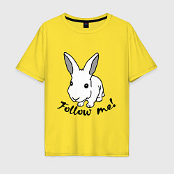 Мужская футболка оверсайз Rabbit: follow me