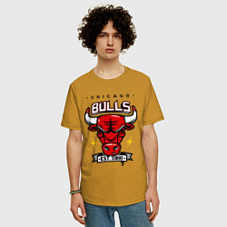 Футболка оверсайз мужская Chicago Bulls est. 1966, цвет: горчичный — фото 2