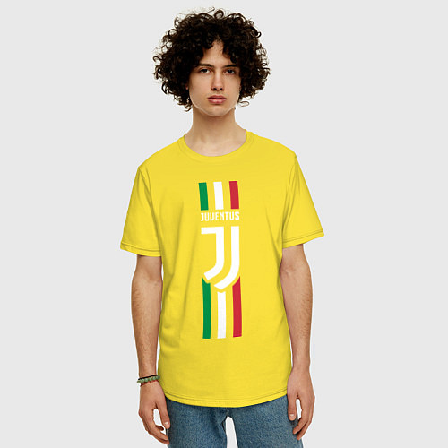 Мужская футболка оверсайз FC Juventus: Italy / Желтый – фото 3