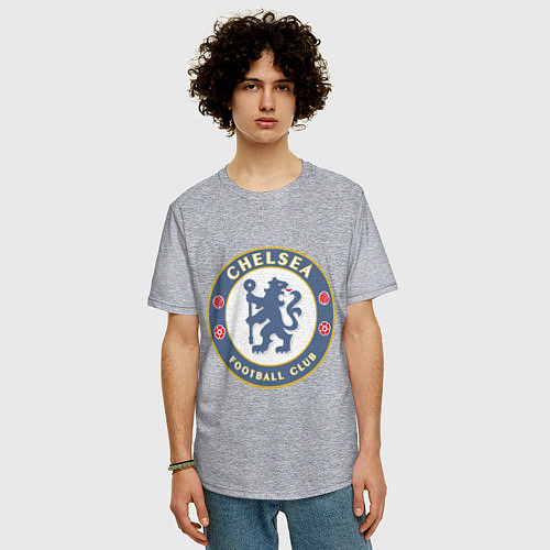 Мужская футболка оверсайз Chelsea FC / Меланж – фото 3