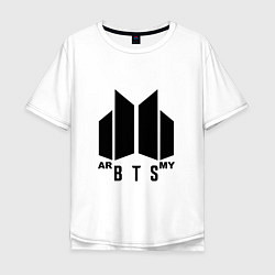 Футболка оверсайз мужская BTS ARMY, цвет: белый