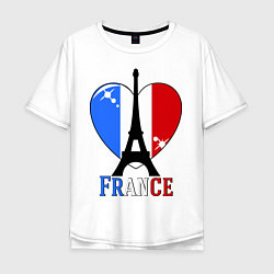 Футболка оверсайз мужская France Love, цвет: белый