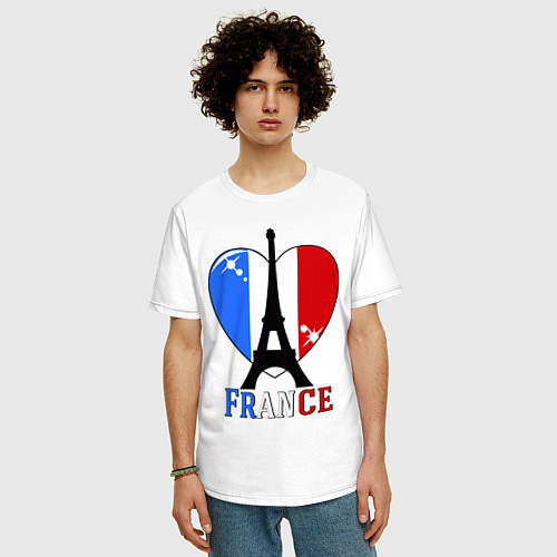 Мужская футболка оверсайз France Love / Белый – фото 3