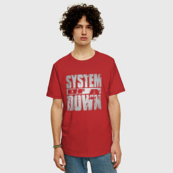 Футболка оверсайз мужская System of a Down, цвет: красный — фото 2