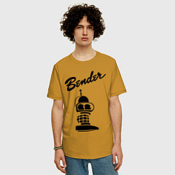 Футболка оверсайз мужская Bender monochrome, цвет: горчичный — фото 2