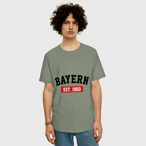 Мужская футболка оверсайз FC Bayern Est. 1900 / Авокадо – фото 3