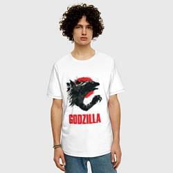 Футболка оверсайз мужская Godzilla: Red Sun, цвет: белый — фото 2