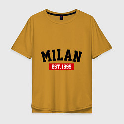 Футболка оверсайз мужская FC Milan Est. 1899, цвет: горчичный