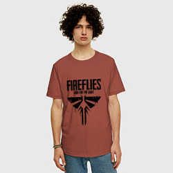 Футболка оверсайз мужская Fireflies: Look for the Light, цвет: кирпичный — фото 2