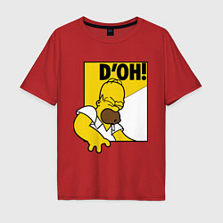 Футболка оверсайз мужская Homer D'OH!, цвет: красный