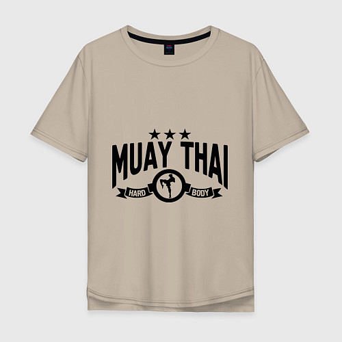 Мужская футболка оверсайз Muay thai boxing / Миндальный – фото 1