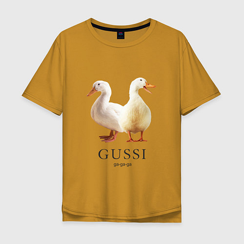 Мужская футболка оверсайз GUSSI Ga-Ga / Горчичный – фото 1